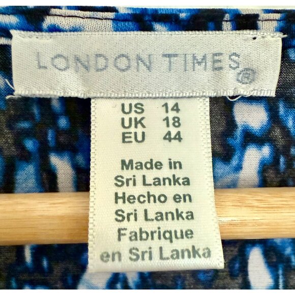 Romantic Y2K  Black & Blue Wrap Dress Holiday Party Long Sleeves & Bell Cuffs Si - Picture 8 of 9